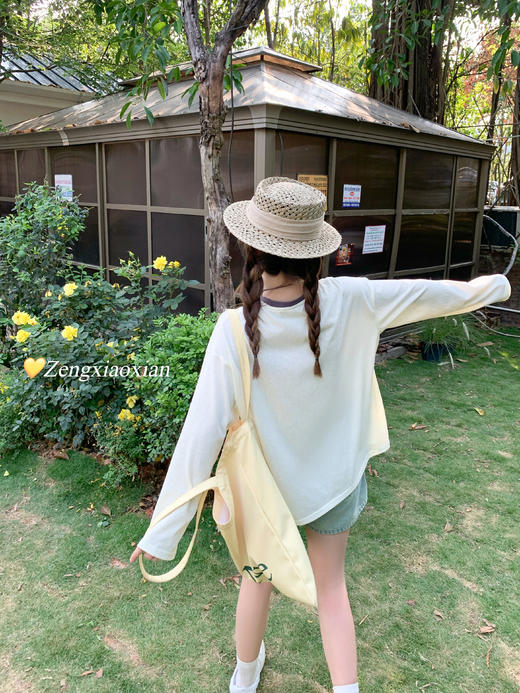 <曾小咸推荐>现货秒杀！最后一波 ！抢到赚到！杏色花朵印花撞色圆领长袖 日常129.99 立减70 秒杀59.99！ 商品图10