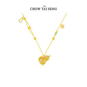 周大生福禄桃华葫芦项链纯银2025新款国风高级感锁骨链生日礼物女