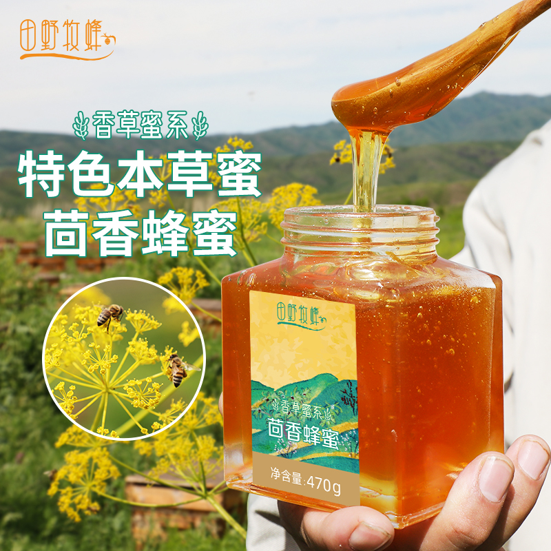 田野牧蜂茴香蜂蜜海拔3500米高原特色本草蜜珍稀好蜜