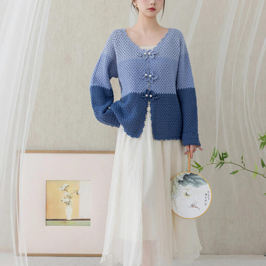 苏苏姐家芳易V领开衫手工diy钩针编织羊毛线毛线团材料包 商品图1