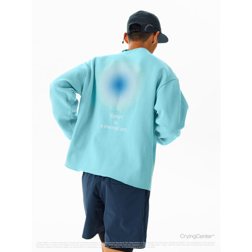 CryingCenter 莫兰迪跑步是精神艺术标语圆领无螺纹卫衣男女同款 商品图2