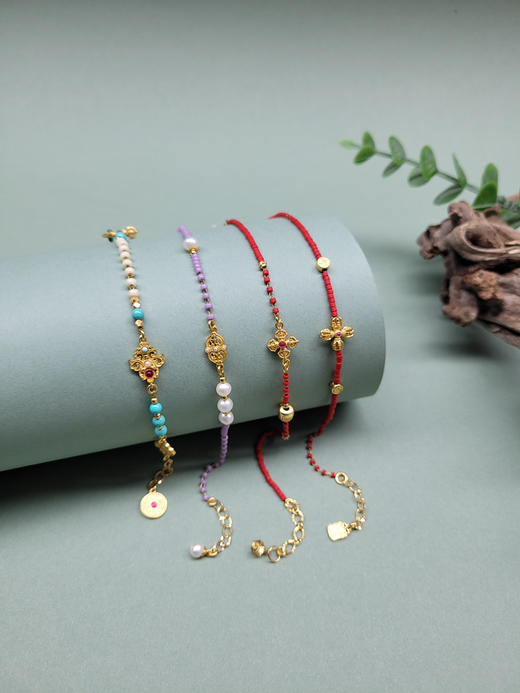 精品手链【绿松 红琉璃 珍珠 老山檀香 白水晶】 商品图3