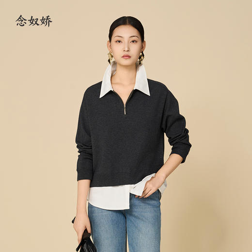 【商场同款】CNQ5901 “ 叠穿假两件 ” 假两件针织给你一步 到位的精致 商品图6