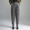 XBMY-F508时尚豹纹印花花苞裤女秋季2025年新款韩版气质高腰女士潮流裤子 商品缩略图0
