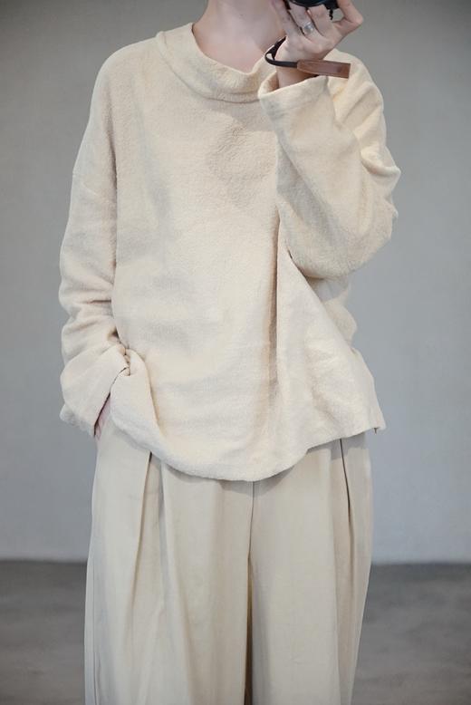 elsa esturgie沙色圆领棉上衣 商品图1