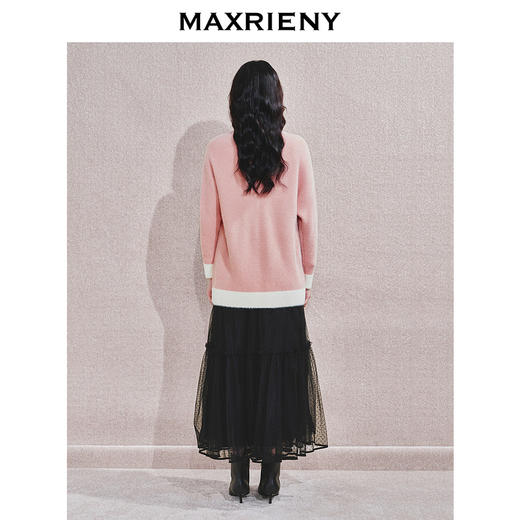 MAXRIENY复古浪漫慵懒感2025秋冬新款宽松毛衣针织开衫百搭外套(货号:MF85JA757) 商品图3