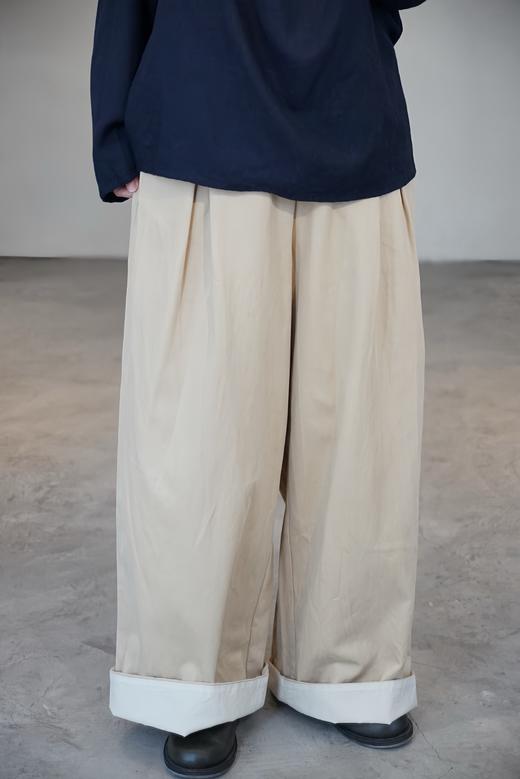 elsa esturgie 沙色半松紧腰阔腿裤 商品图0