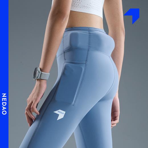 内道灵动力收纳紧身长裤女士带腰包口袋弹力马拉松越野跑步裤 商品图0
