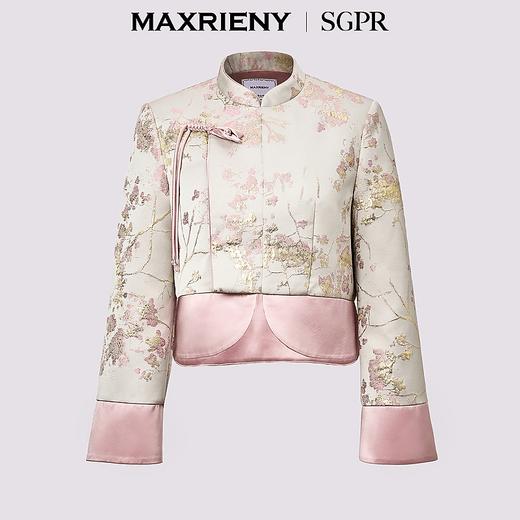MAXRIENY贵雅新中式短外套2025秋冬新款设计感国风盘扣提花上衣女(货号:MS85JA514) 商品图3