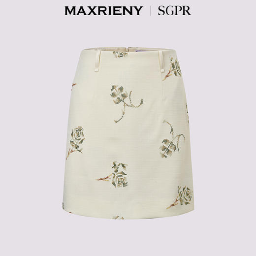 MAXRIENY【商场同款】2025夏季新款小香风刺绣显瘦高腰裙裤裤子(货号:MU86PA009) 商品图4