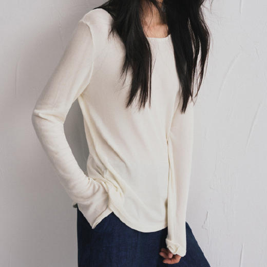 馥迦天丝莫代尔山羊绒圆领打底衫 商品图7