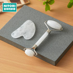 多功能按摩经络刷脸部提拉刮痧板套装 白玉