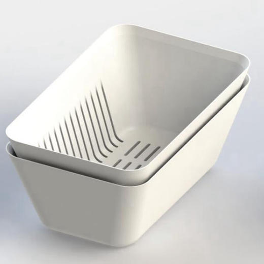 家用厨房洗水果洗菜盆长方形沥水篮套装 商品图1