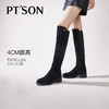 百田森PYQ2C822靴子爆款绒面黑色长筒靴洋气袜靴弹力靴 商品缩略图5