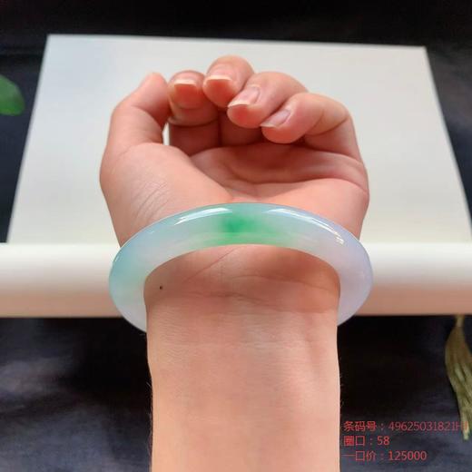 高货飘绿色翡翠手镯 传家宝温润圆满中式翡翠手镯49625031821H（一口价） 商品图3