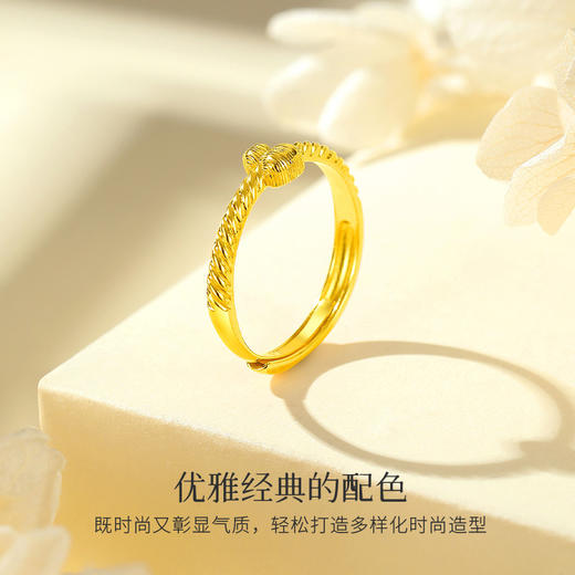 Winy S925 银镀金缠金福禄开口戒指 复古麻花纹小葫芦 国风吉祥转运食指戒新年礼物 商品图2