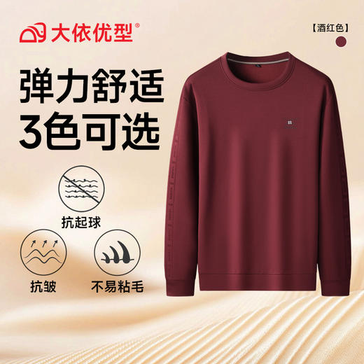 【DK】大依优型大码男装简约圆领卫衣男加肥加大码秋季外穿长袖衣服肥佬运动休闲 商品图4