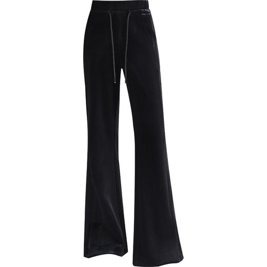 XBMY-F550时尚高腰金丝绒微喇裤女秋季2025年新款简约气质轻熟风女士喇叭裤 商品图4