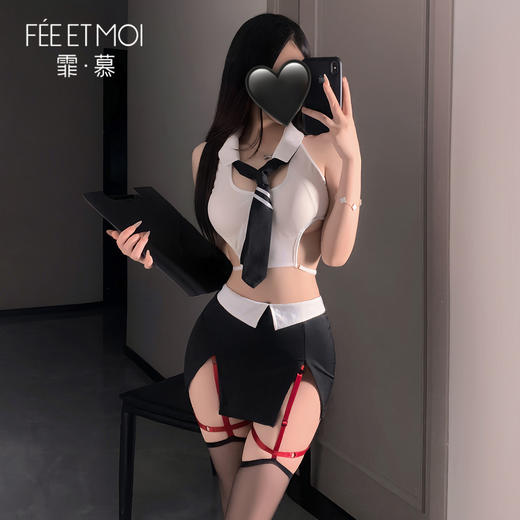【情趣内衣】霏慕 挖空露沟OL小秘制服套装6207 商品图4