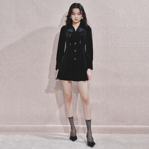 MAXRIENY法式复古感连衣裙新经典赫本风裙子收腰修身 商品图2