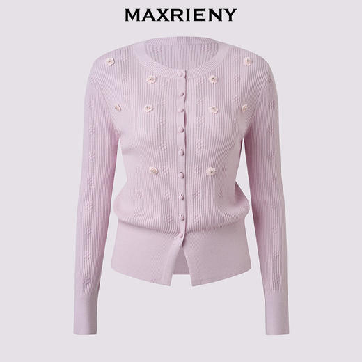 MAXRIENY法式优雅穿搭立体化套头羊毛针织开衫25秋款修身收腰上衣(货号:MF86SW509) 商品图4