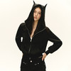 Ariseism 美式复古黑色修狗耳朵外套女秋季新款上衣 商品缩略图1