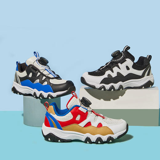 儿童旋钮动感熊猫鞋四季运动休闲鞋男女儿童时尚跑步鞋 商品图2