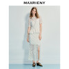 MAXRIENY2025蕾丝半身裙显瘦开叉牛仔裙开叉半裙镂空度假风(货号:MF86SK264) 商品缩略图1