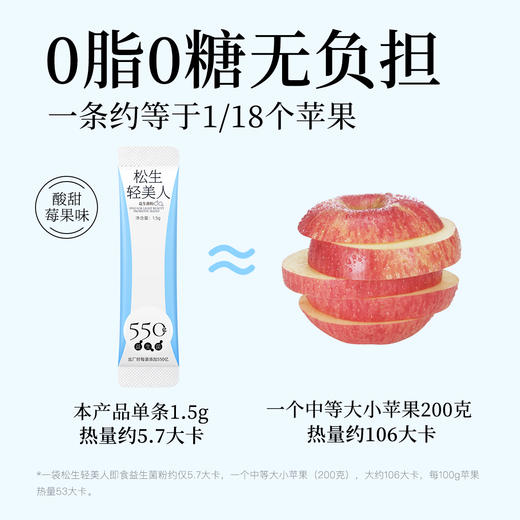 松生轻美人550亿即食益生菌粉1.5g*15袋/盒 商品图3