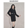 MAXRIENY秋冬小香风黑色高腰半身裙时尚显瘦秋季粗花呢短裙(货号:MS85SK760) 商品缩略图2