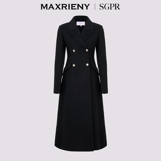 MAXRIENY【商场同款】赫本风毛呢外套女24新款西装式羊毛中长款大衣(货号:MS85CT758) 商品图4