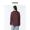 VIMAGE纬漫纪宽松撞色条纹上衣女美式复古polo领T恤2025秋季新款小上衣V2413104 商品缩略图4