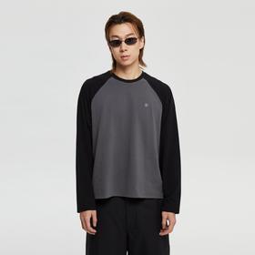 oneup插肩袖磨毛宽松长袖T恤