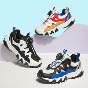 儿童旋钮动感熊猫鞋四季运动休闲鞋男女儿童时尚跑步鞋