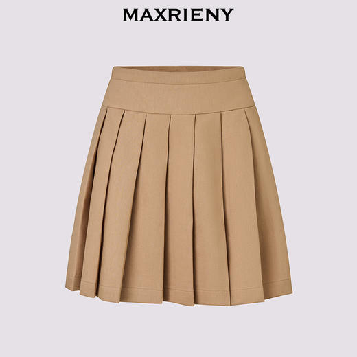 【商场同款】MAXRIENY复古少女a字百褶半裙25夏款收腰短裙波嬉风(货号:MF86SK269) 商品图4