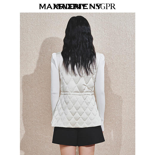 MAXRIENY千金小香风气质羽绒马甲24冬新款女装保暖立领马夹背心(货号:MS85JA761) 商品图3