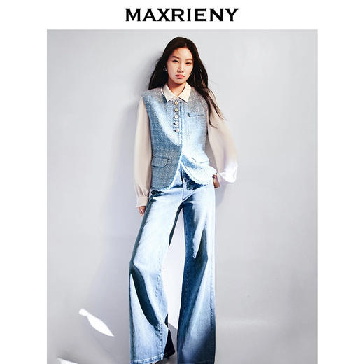 MAXRIENY小香风粗花呢马夹背心25春季新款高级气质感欧若智性风(货号:MS85VE752) 商品图0