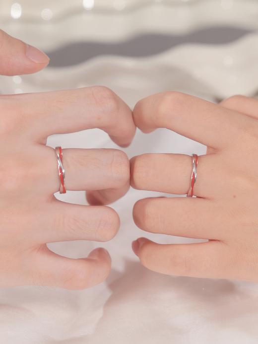 【夜光&挚爱一生】卡蒂罗KADER 情丝交织情侣对戒  莫比乌斯轻奢小众素圈爱意交织爱无止境质感百搭可调节 简约浪漫钟爱久久恋爱频率 商品图5