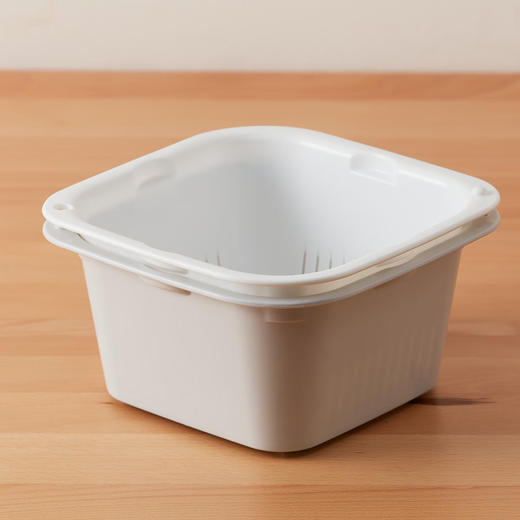  家用厨房洗水果洗菜盆方形沥水篮套装 商品图2