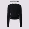 MAXRIENY法式复古v领针织外套蕾丝拼接25秋款收腰修身长袖上衣女(货号:MF86JA518) 商品缩略图4