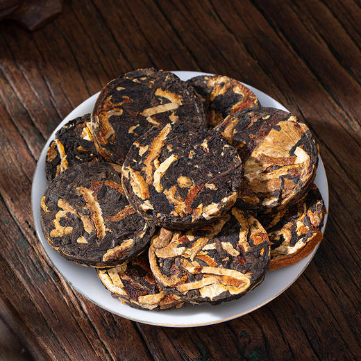 茶马世家 陈皮六堡茶 小饼方便泡 柑香甜润 黑茶茶叶 500g*1篓 商品图4