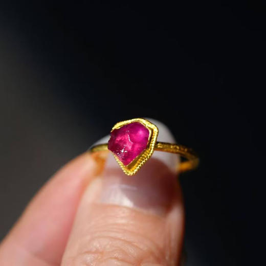 龢盒原创 碧玺原矿足金戒指 商品图3