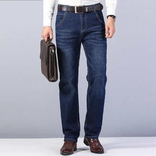 圣得西高腰直筒弹力牛仔裤2025秋季新款中青年棉质百搭休闲长裤男 商品图1