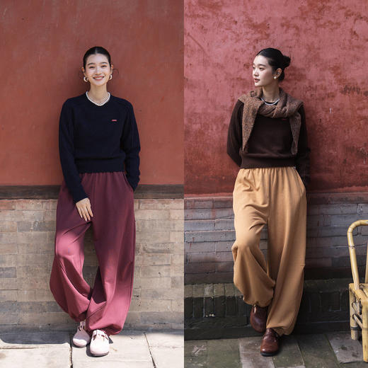 绽放611朵/绵羊毛桑蚕丝混纺多色彩点圆领显瘦短款套头毛衣女秋冬 商品图3