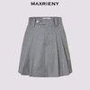 MAXRIENY精致日常风a字撞色百褶裙裤25夏款学院风高知灰色裤裙(货号:MF86PA007) 商品缩略图0
