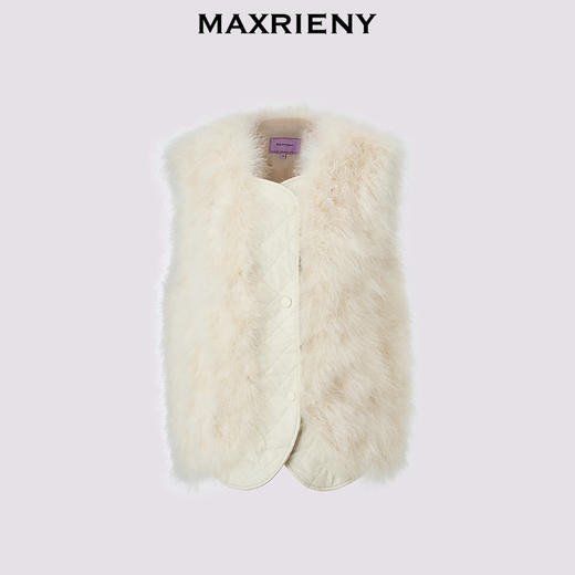 MAXRIENY2024秋冬女士气质小香风马夹百搭时尚毛绒无袖上衣(货号:MS85FU754) 商品图4