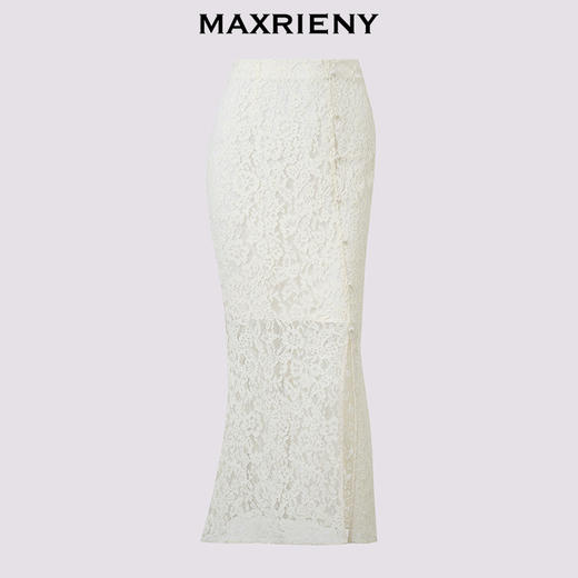 MAXRIENY2025蕾丝半身裙显瘦开叉牛仔裙开叉半裙镂空度假风(货号:MF86SK264) 商品图4