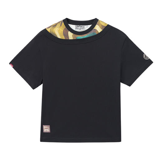 ONIARAI/鬼洗25秋季仿石器时代部落风格双罗纹领宽松T恤 A840020 商品图4