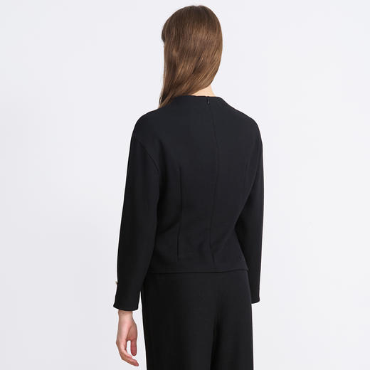 EITIE爱特爱冬季新款经典气质优雅通勤大气圆领收腰显瘦上衣8013701 商品图9