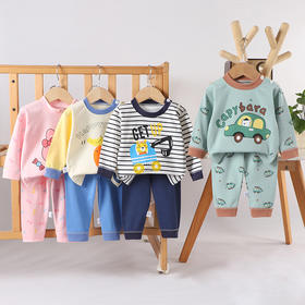 【亲肤柔软】儿童内衣套装纯棉秋衣秋裤男童打底保暖睡衣女童家居服春秋款童装。rb